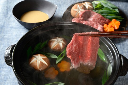 黒毛和牛と九条ねぎのしゃぶしゃぶ