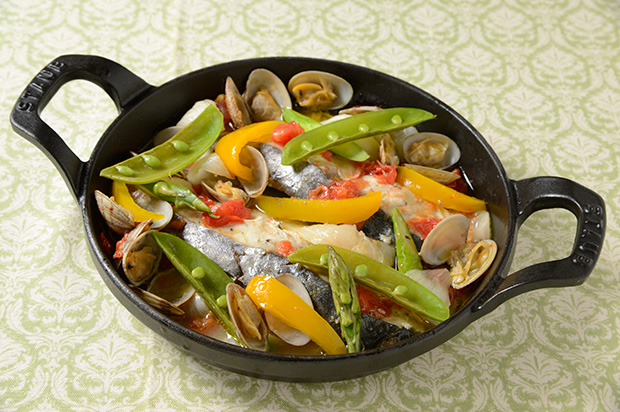 さわらと春野菜のアクアパッツア