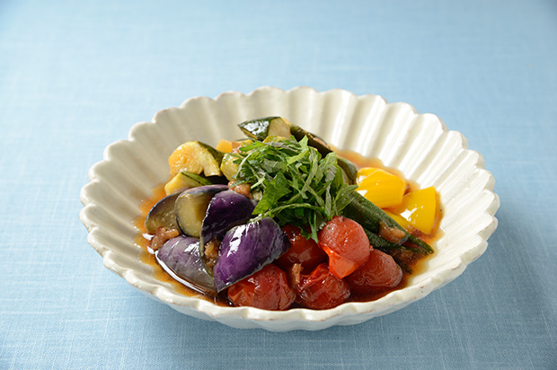 夏野菜の梅揚げびたし